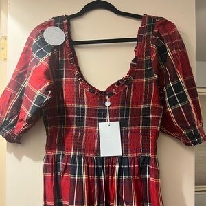 Louisa Nap Dress, Red Tartan, NWT